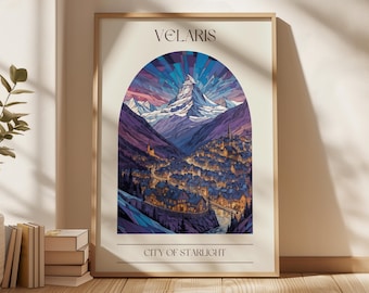 Velaris City of Starlight Art Print | ACOTAR Map (Digital Download)