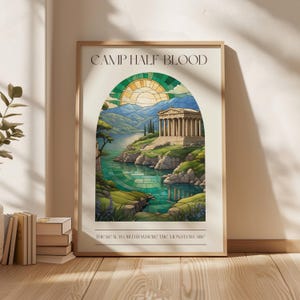 Camp Half-Blood Digital Print Percy Jackson and Olympians Book Print Lightning Thief Poseidon Bookish Wall Art Booktok Rick Riordan