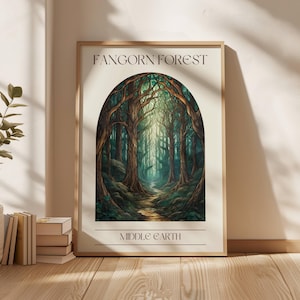 Fangorn Wald Druck Digitaler Download Herr der Ringe Druck Mittelerde Druck Bücherwurm Glasmalerei Druck Booktok Tolkien