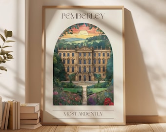 Pemberley Art Print | Pride and Prejudice, Regency Decor (Digital Download)