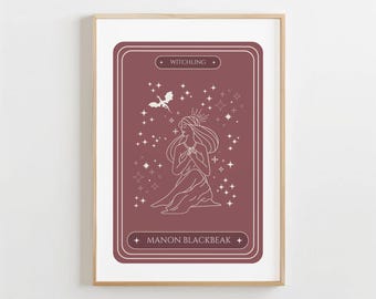 Impresión de la carta del Tarot de Manon Pico Negro: Trono de Cristal (Descarga digital)
