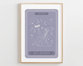 Nesta Archeron Tarot Card Print: ACOTAR Bookish Wall Art (Digital Download)