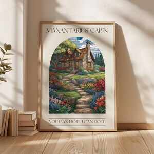 Stampa artistica della cabina di Maxantarius / Decorazione a tema libri di Carissa Broadbent (Download digitale)
