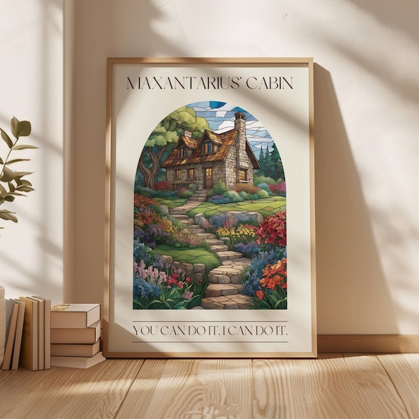 Stampa artistica della cabina di Maxantarius / Decorazione a tema libri di Carissa Broadbent (Download digitale)