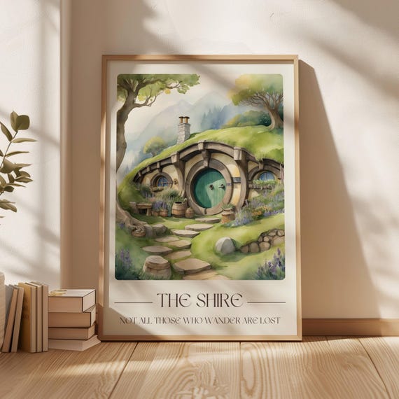 Lord of the Rings The Shire Hobbiton Digital Print | LotR Digital Download | Lord of the Rings Poster | Bookish Wall Art | J R R Tolkien