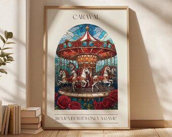 Caraval Carousel Art Print | Stephanie Garber Bookish Decor (Digital Download)