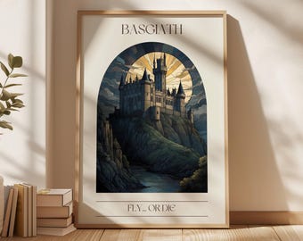 Fourth Wing Print Basgiath War College Print Fly or Die Print Digital Download Xaden Riorson Bookish Wall Art Rebecca Yarros Booktok