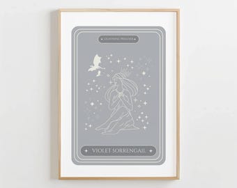 Violet Sorrengail Tarot Card Print: Fourth Wing Book Art (Digital Download)