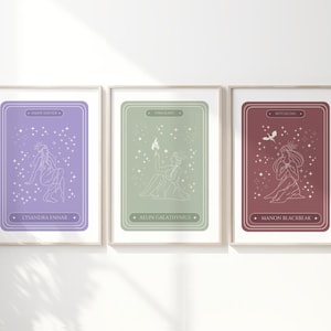Thron aus Glas Mädchen Tarot Karte Print Bundle digitaler Download Aelin Galathynius Manon Blackbeak Lysandra Ennar Druck Bücherwurm Wandkunst SJM