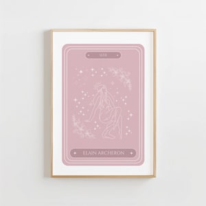 Elaine Archeron Tarot Karte Druck Digitaler Download Acotar Druck Nachtgericht Druck Archeron Schwestern Buch Druck Bücherwurm Wandkunst Booktok SJM