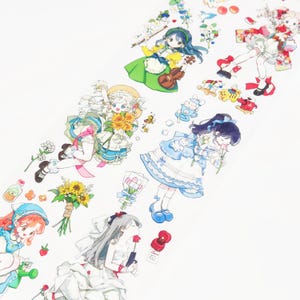 No.15 |Sunshine Fairy Girl PET Tape – Cute Pastoral Style | Loop 100cm | Perfect For Journaling, DIY Crafts, Gift Wrapping, Scrapbooking