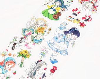 Nr.15 |Sunshine Fairy Girl PET Tape | Schlaufe 100 cm | Perfekt für Journaling, Basteln, Geschenkverpackungen, Scrapbooking