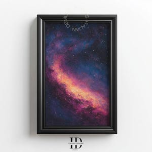 Impresión de arte de galaxia, arte de pared cósmico, impresión de pintura espacial, impresión de arte de nebulosa, póster de cielo estrellado abstracto, descarga digital, arte imprimible