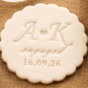 9 Design Wedding Cookie Stamp – Personalized Embosser with Optional Cutter for Weddings, Engagements & Bridal Showers, Custom Couple Name