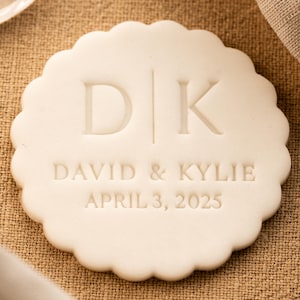 9 Design Wedding Cookie Stamp – Personalized Embosser with Optional Cutter for Weddings, Engagements & Bridal Showers, Custom Couple Name