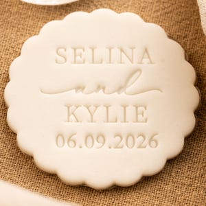 9 Design Wedding Cookie Stamp – Personalized Embosser with Optional Cutter for Weddings, Engagements & Bridal Showers, Custom Couple Name