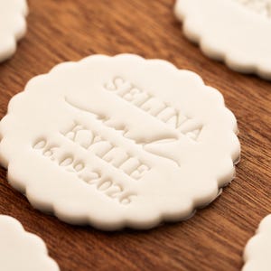 9 Design Wedding Cookie Stamp – Personalized Embosser with Optional Cutter for Weddings, Engagements & Bridal Showers, Custom Couple Name