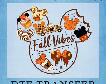 Mickey Ears Fall Vibes DTF Transfer, Halloween Pickup Truck Design Ready To Press