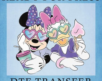 Minnie Mouse and Daisy Duck DTF Transfer, Disney Besties Heat Press