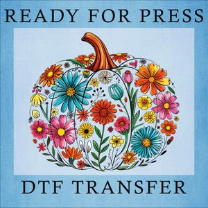 Chinoiserie Pumpkin DTF Transfer: Floral Halloween Heat Press