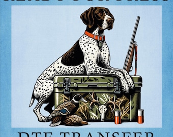 German Shorthaired Pointer DTF Transfer: Camo Hunting Dog Heat Press Design