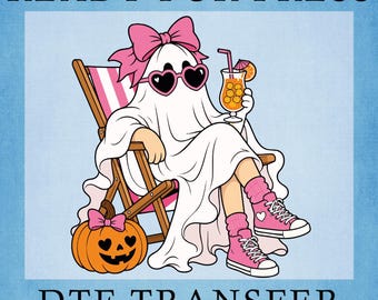 Hot Ghoul Summer DTF Transfer: Summer Ghost Pumpkin Ready To Press