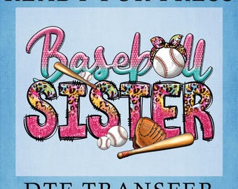 Leopard Baseball Sister DTF Transfer: Game Day Ready To Press