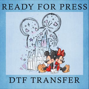 Mickey and Minnie Castle DTF - Ready To Press Heat Transfer