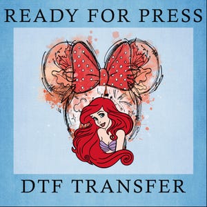 Ariel Disney Princess Ready To Press, Little Mermaid Dtf, Disney Cute Ariel Dtf, Girls Squad Dtf, Disney Princess Ariel Castle Heat Press