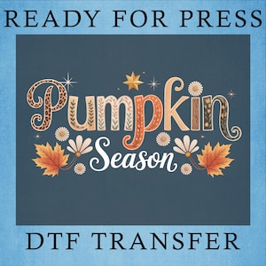 Floral Pumpkin Season DTF Transfer - Ready to Press Autumn Design