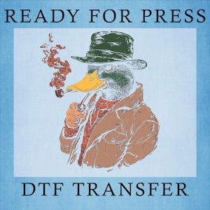 Mallard Duck Detective Hat Camo Pattern Ready To Press, Duck Hunting Dtf, Mallard Duck Dtf, Camouflage Duck Hunting Heat Press, Funny Duck