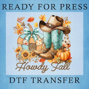 Howdy Fall Western Pumpkin DTF Transfer - Ready to Press