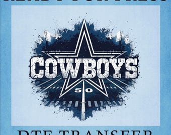 Cowboys DTF Heat Transfer: Football Mascot, Ready to Press