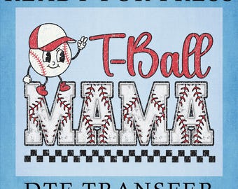 Retro T-Ball Mama DTF Transfer: Baseball Mom Heat Press