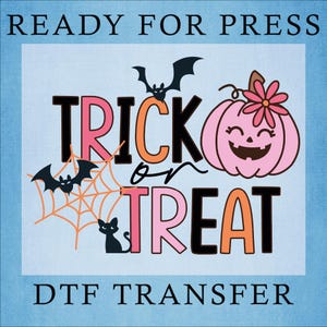 Trick Or Treat DTF Transfer - Fall Pumpkin Heat Press Design