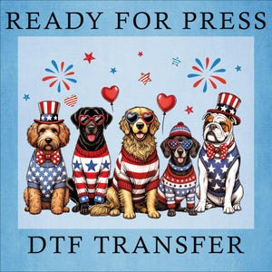 Patriotic Dog Dtf Transfer, American Flag Sunglasses Dog Heat Press, 4th of July Dogs Ready to Press, Memorial Day Dtf, American Flag Pet