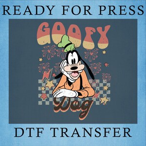 Goofy Dog Dtf, Retro Goofy Dtf Transfer, Cute Goofy Disney Dtf, Mouse Friends Dtf, Disney Family Trip Heat Press, Disneyland Ready To Press