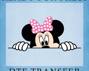 Retro Minnie Mouse DTF Transfer, Pink Bow, Ready To Press