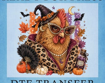 Funny Fall Chicken Dtf Transfer, Rustic Farmhouse Autumn Cozy Ready To Press