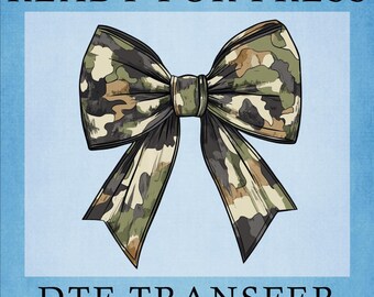 Coquette Camouflage Bow DTF Transfer - Camo Ready to Press