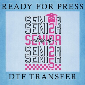 Senior 2025 DTF Transfer: Retro Graduation Heat Press