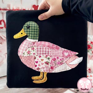 Grandma Core Duck PNG, Patchwork Quilted Mallard Duck Design, 90s Inspired Farmhouse Duck Hunting Sublimation PNG image 3