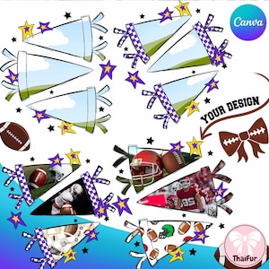 School Spirit Pennant Canva Frames, School Mascot Canva Frame Template, Pennant Flag Canva Frame, School Sports, Sports Team Canva Frame