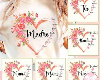 Custom Mama Heart With Kids Name Png Bundle, Custom Mama Hearts Coquette Png, Custom Kids Name Png, Happy Mother's Day Png, Custom Png