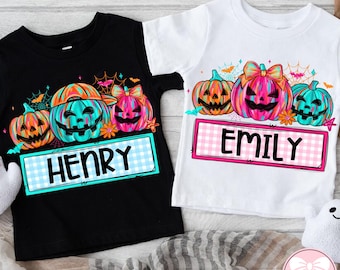 PNG personnalisé citrouille d'Halloween pour enfants (garçon/fille), PNG d'enfants d'Halloween, PNG avec prénom d'enfant pour Halloween, PNG mignon d'Halloween, PNG effrayant