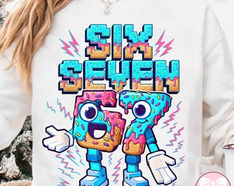 Steal a Brainrot Six Seven Italian Meme PNG, Kids Gaming Brainrot Design, 67 Ice Cream Drip Png, Gen Alpha Slang Baseball Number PNG