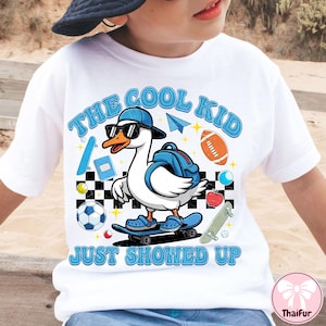 Retro Back To School Goose Png, Teacher Goose Png, The Cool Kid Just Showed Up Png, Cool Kid Goose Png, Funny Goose Kids School Shirt