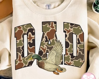 Preppy Camo Dad Checkered PNG, Father's Day png, Camo Flying Mallard Duck PNG, Duck Hunting, Mallard png, Hunting png, Father's Day Png