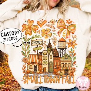 Custom Zip Code Fall Town PNG, Personalized Small Town Autumn Design, Custom Town Name Village Shirt, Fall Sublimation Digital Download