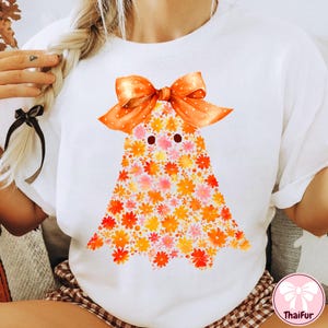 Floral Boo Ghost Shirt Png, Chinoiserie Ghost Halloween PNG, Girly Halloween Png, Cute Boo Halloween Png, Spooky Png, Toile De Jouy png